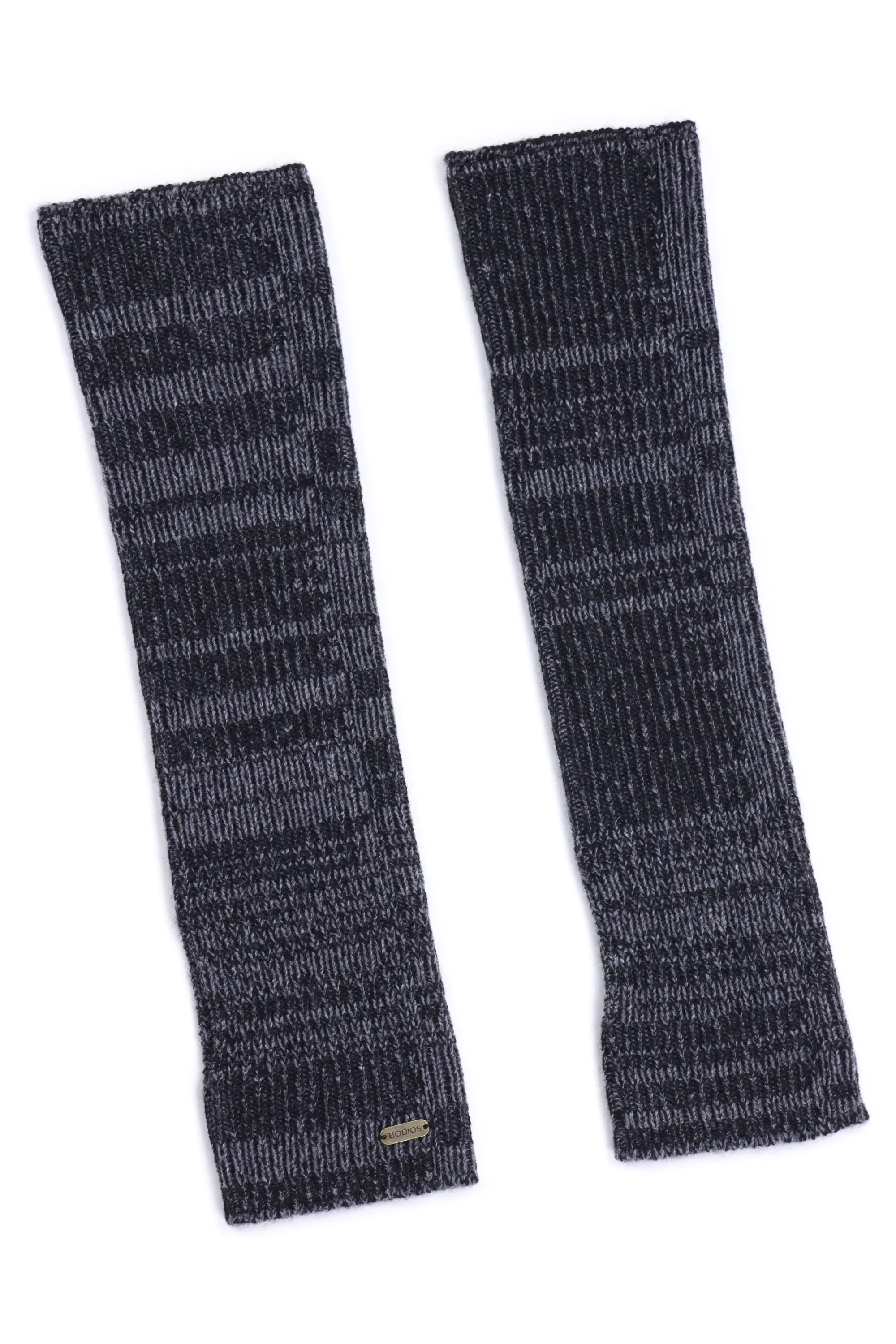 Митенки из кашемира, тёмно-серые меланжевые
